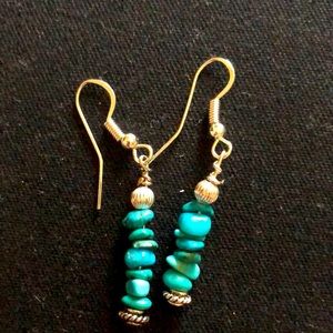 Turquoise and Sterling Navajo Beaded Earrings